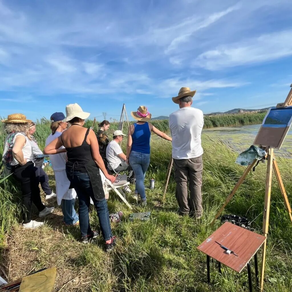 Lezione di pittura all'aperto con il maestro Mirannalti